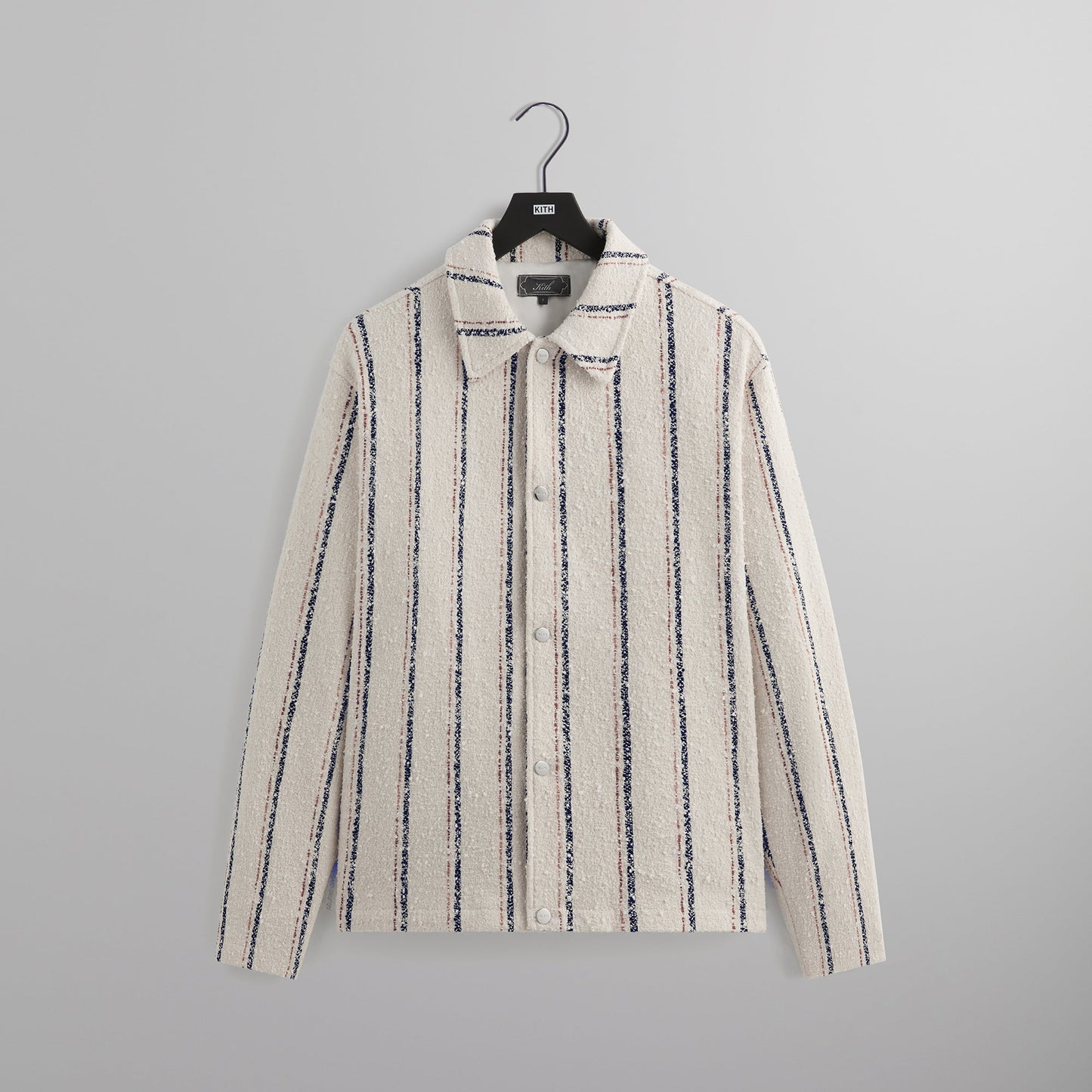 Men Kith Kith Striped Boucle Coaches Jacket - Whisper