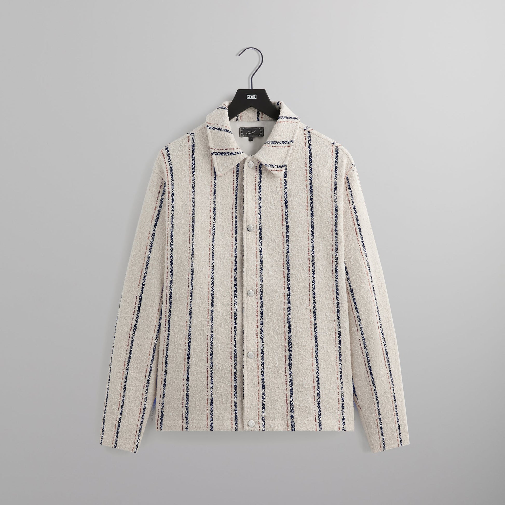 Men Kith Kith Striped Boucle Coaches Jacket - Whisper