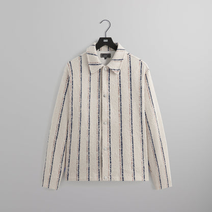 Men Kith Kith Striped Boucle Coaches Jacket - Whisper