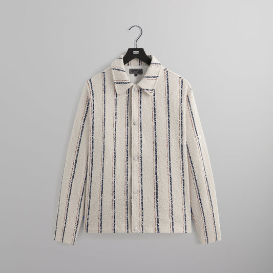 Men Kith Kith Striped Boucle Coaches Jacket - Whisper