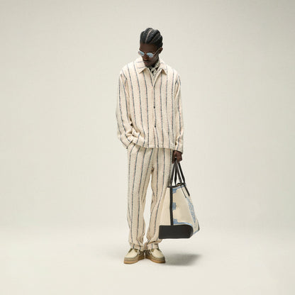 Men Kith Kith Striped Boucle Coaches Jacket - Whisper