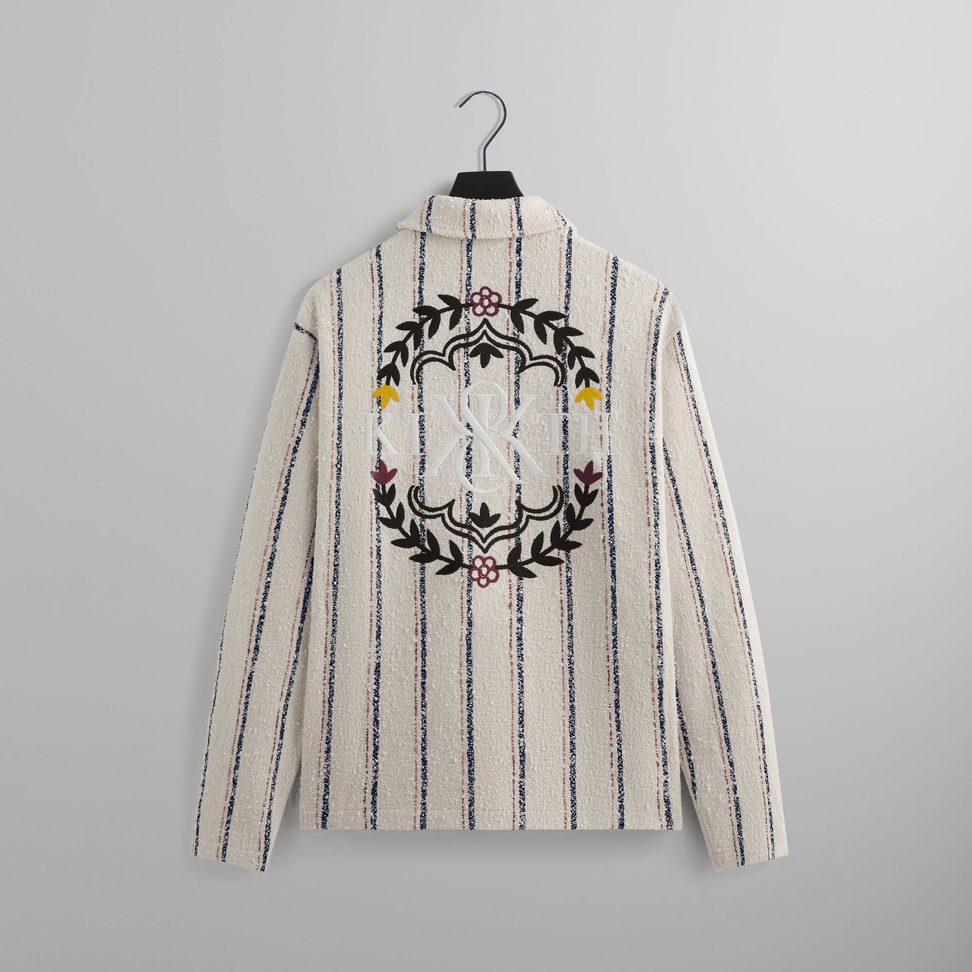 Men Kith Kith Striped Boucle Coaches Jacket - Whisper