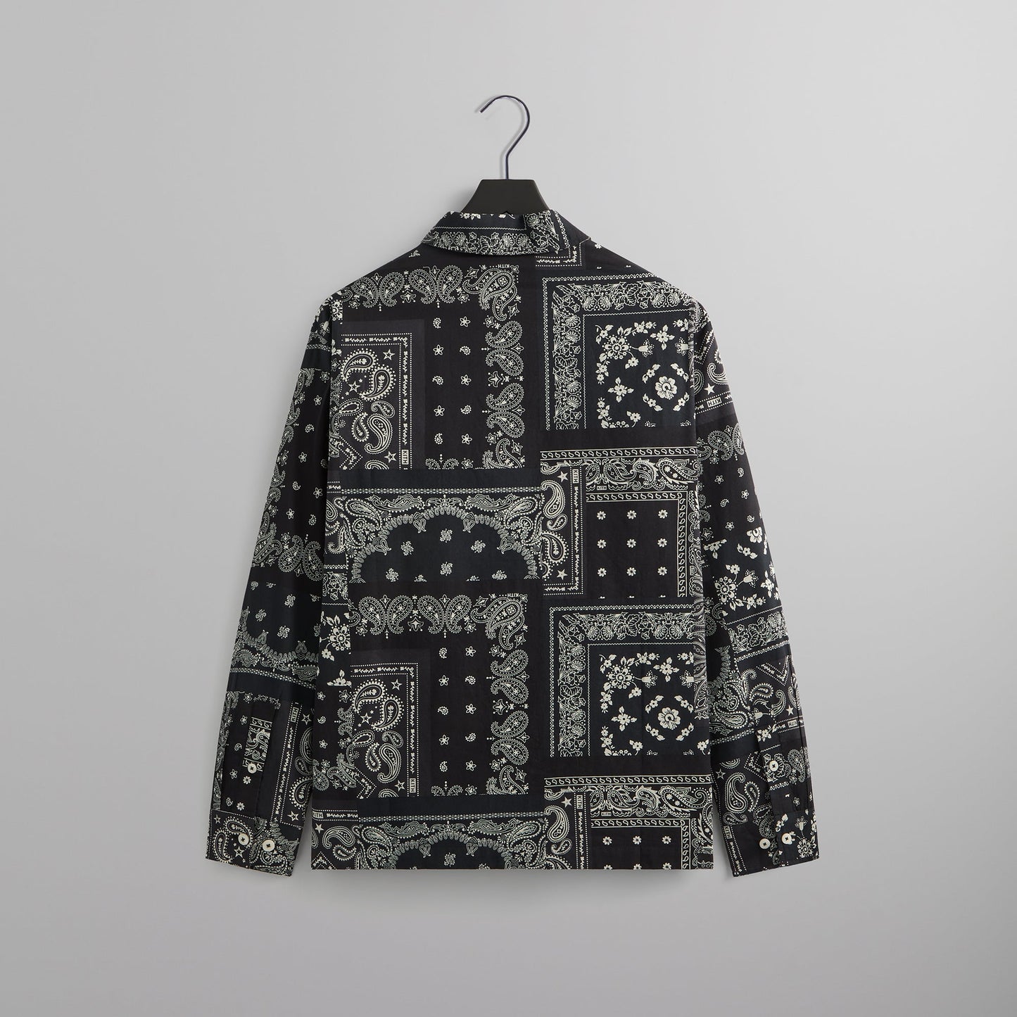 Men Kith Kith Washed Cotton Bandana Boxy Collared Overshirt - Black