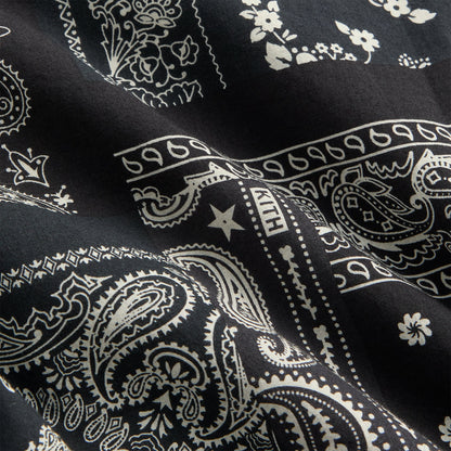 Men Kith Kith Washed Cotton Bandana Boxy Collared Overshirt - Black