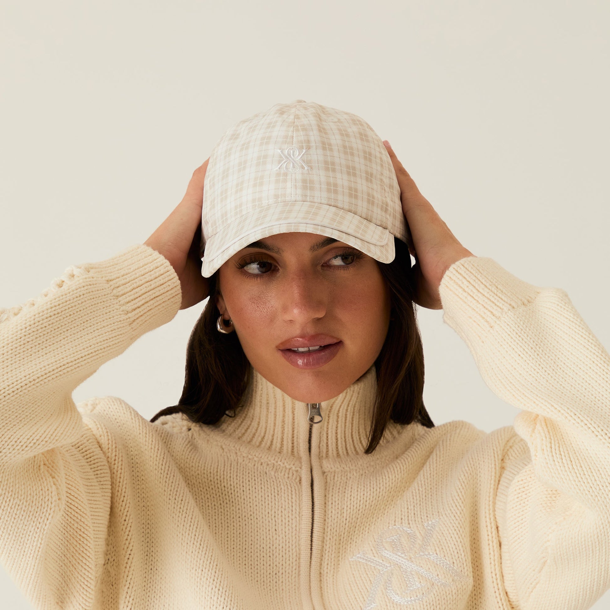 Women Kith Kith Women Gingham Classic Cap - White