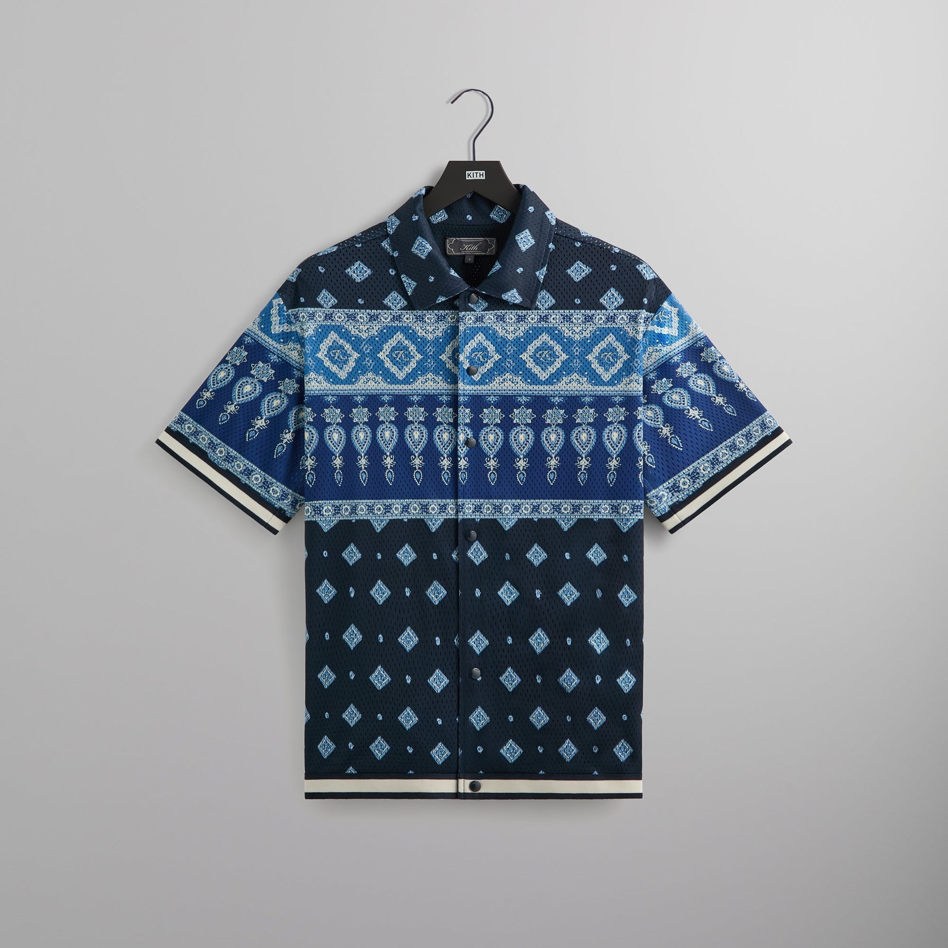 Men Kith Kith Printed Mesh Woodpoint Shirt - Nocturnal