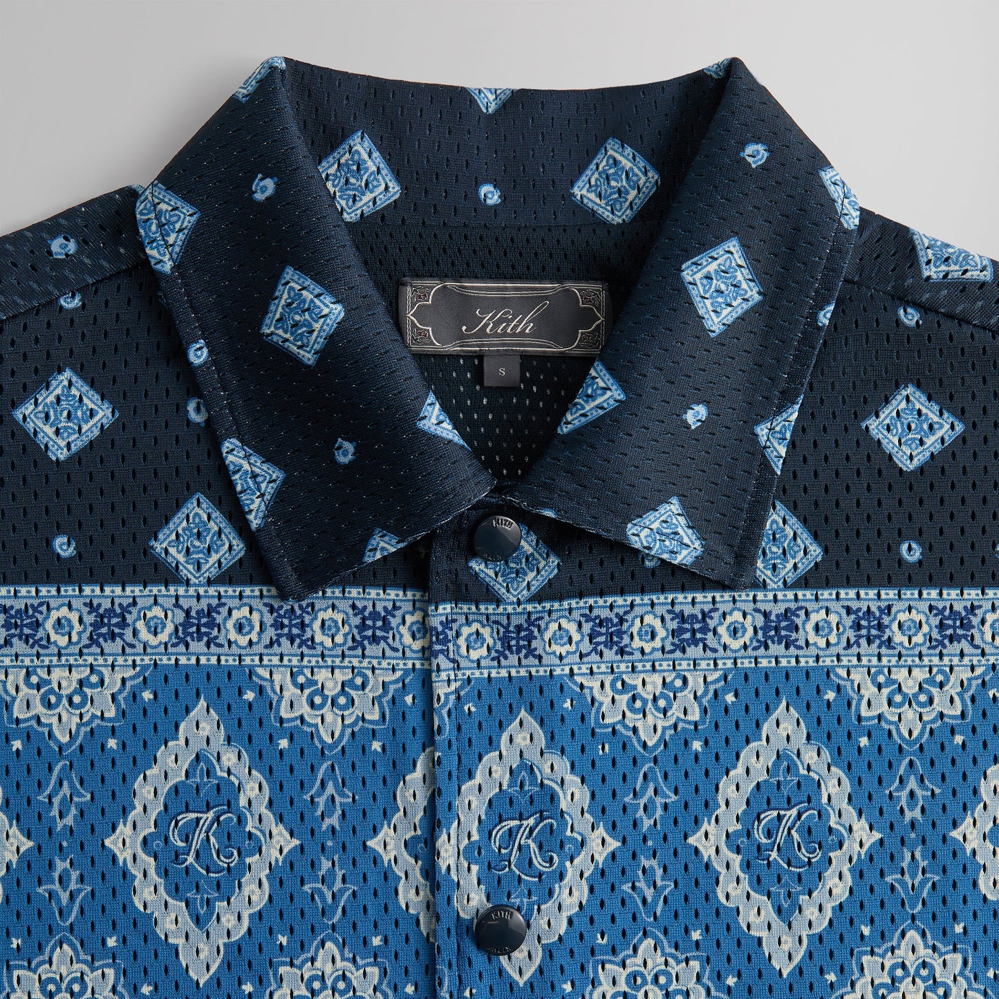 Men Kith Kith Printed Mesh Woodpoint Shirt - Nocturnal