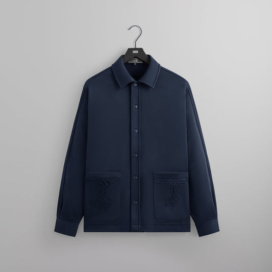 Men Kith Kith Long Sleeve Boxy Collared Overshirt - Nocturnal