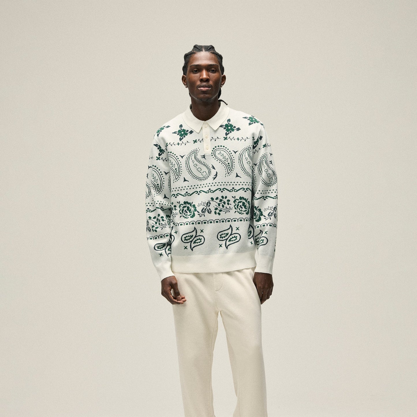 Men Kith Kith Harmon Rugby Sweater - Sandrift