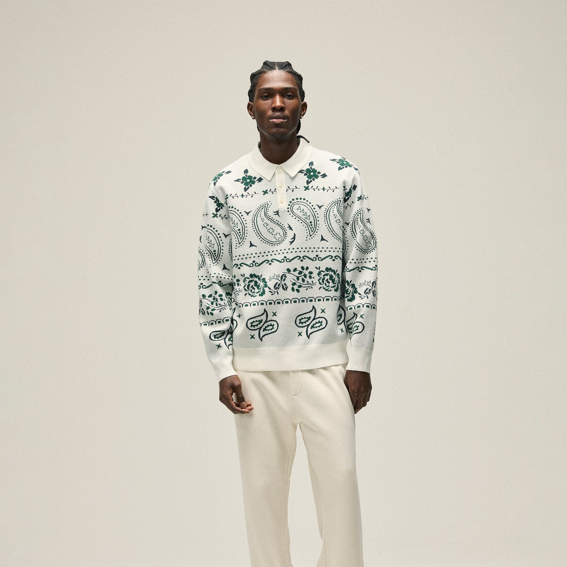 Men Kith Kith Harmon Rugby Sweater - Sandrift
