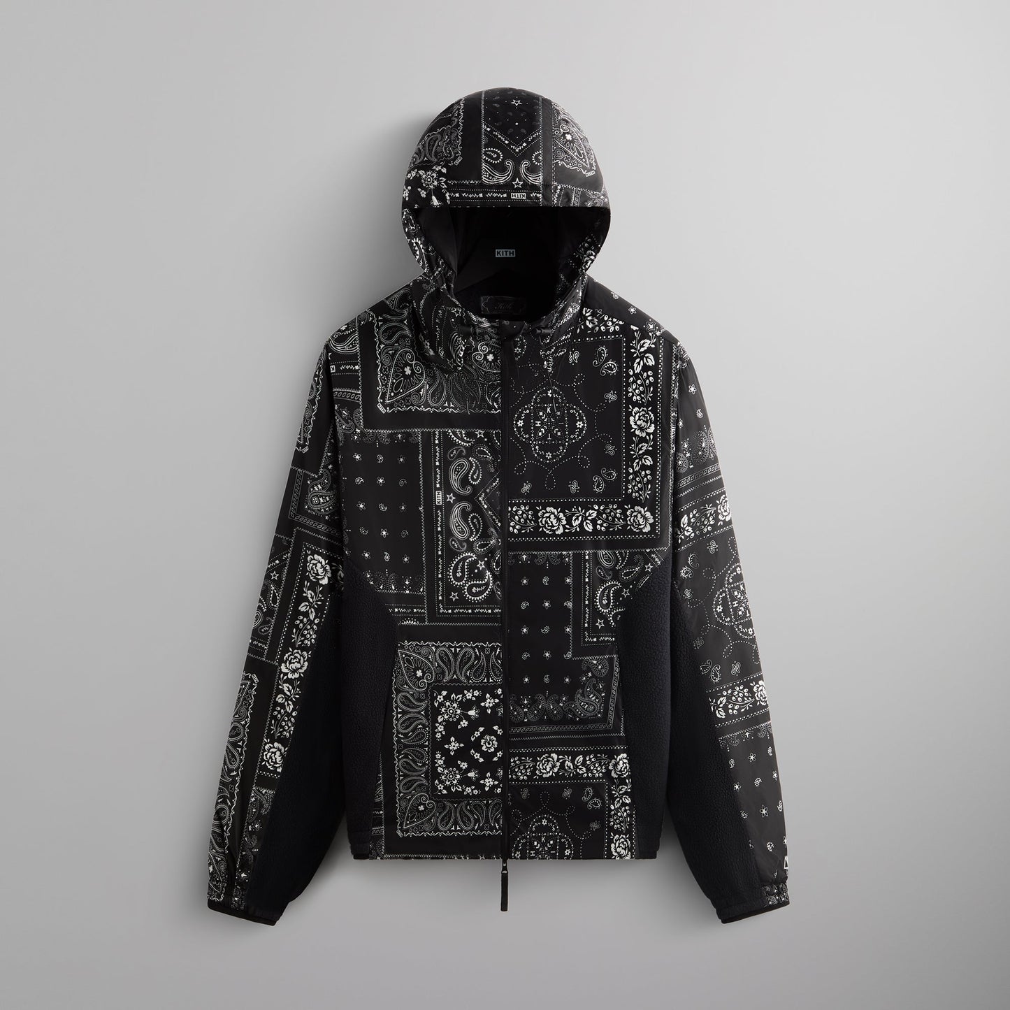 Men Kith Kith Deconstructed Bandana Madison V Jacket - Black
