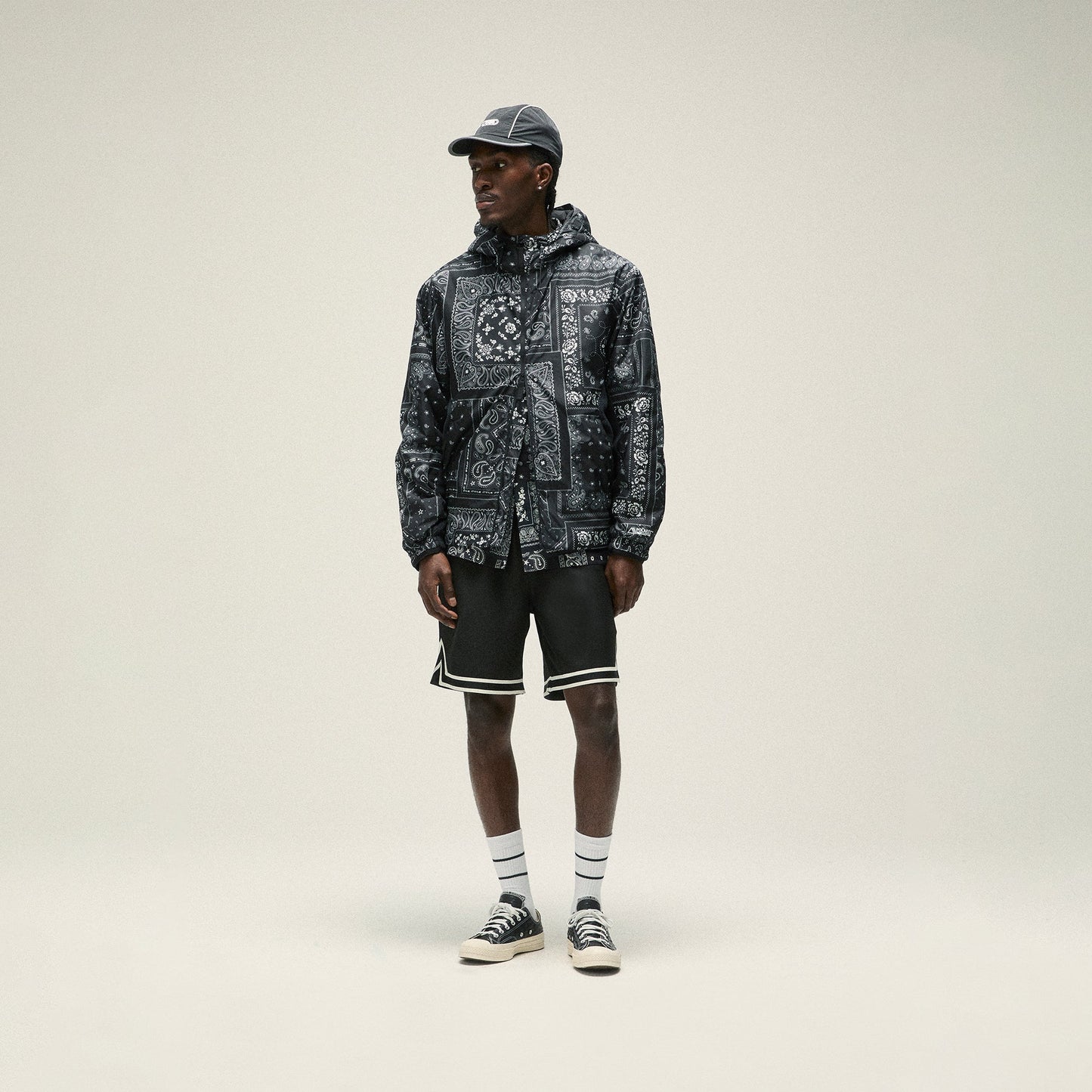 Men Kith Kith Deconstructed Bandana Madison V Jacket - Black