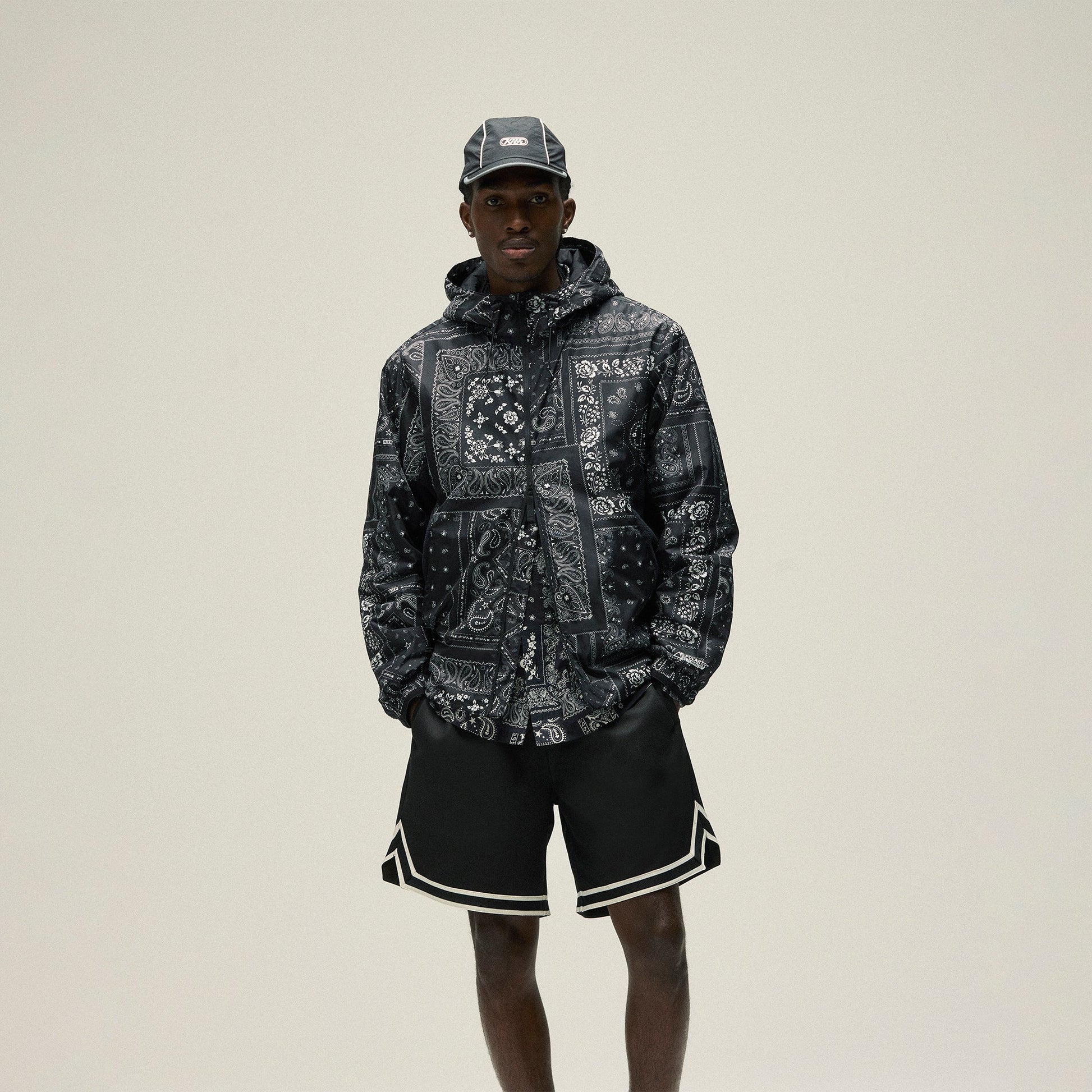 Men Kith Kith Deconstructed Bandana Madison V Jacket - Black