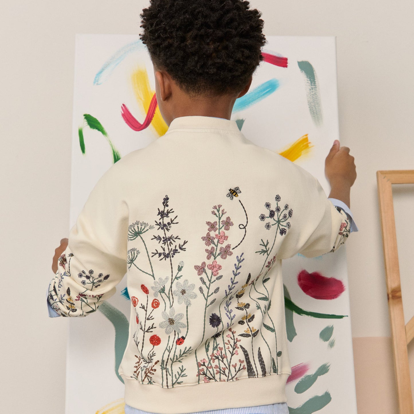 Kids Kith Kith Kids Floral Nelson Crewneck - Sandrift