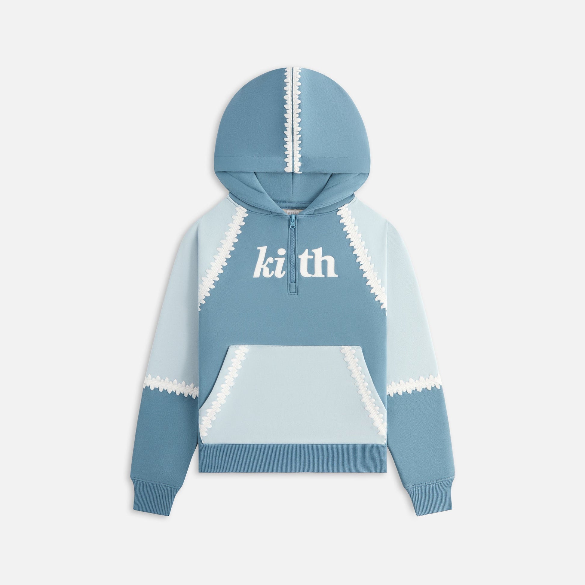 Kids Kith Kith Kids Color-Blocked Vale Nelson Quarter Zip Hoodie - Farrow