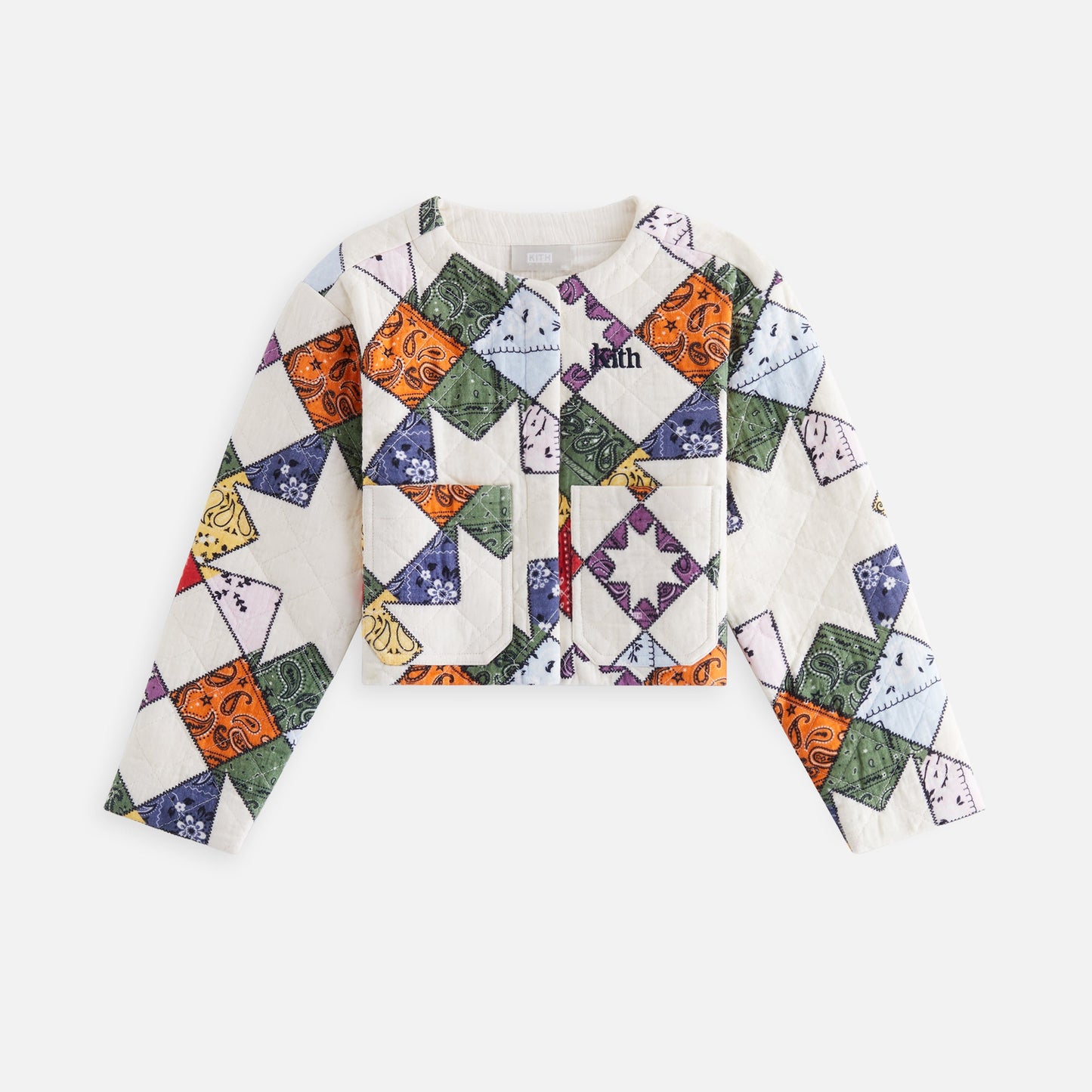Kids Kith Kith Kids Quilted Patchwork Cropped Liner - Sandrift