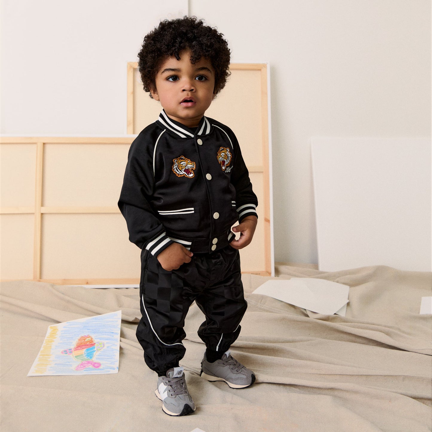 Kids Kith Kith Baby Satin Tiger Souvenir Jacket - Black
