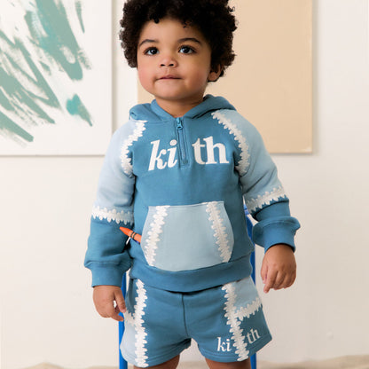 Kids Kith Kith Baby Color-Blocked Vale Nelson Quarter Zip Hoodie - Farrow