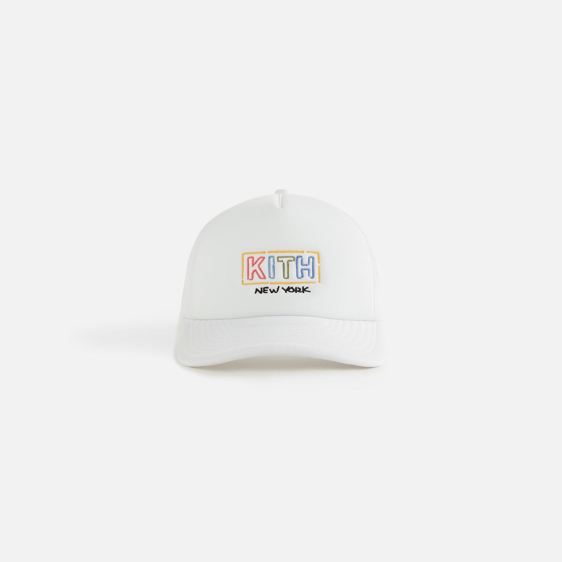 Kids Kith Kith Kids New York Classic Logo Trucker Cap - White