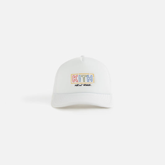 Kids Kith Kith Kids New York Classic Logo Trucker Cap - White