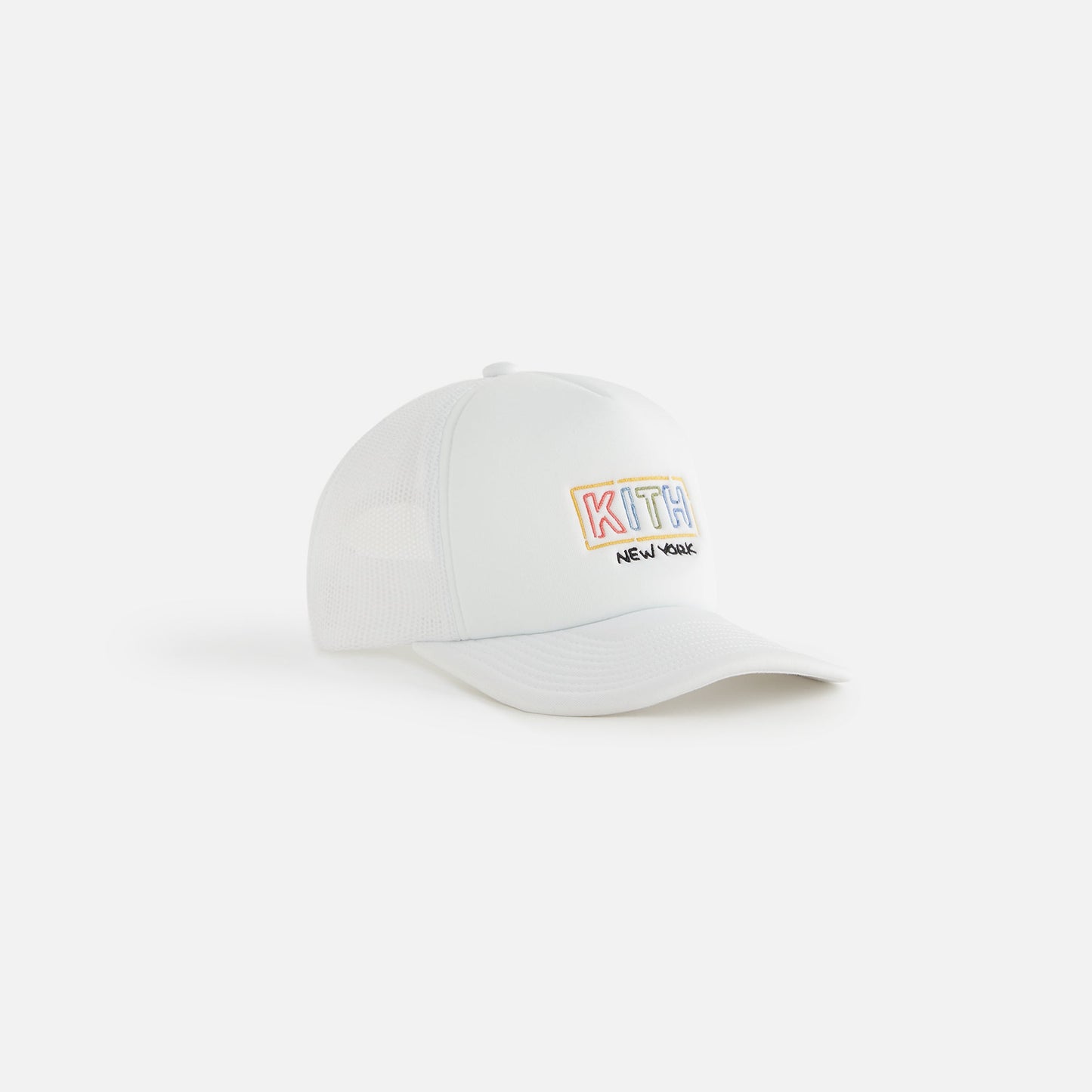 Kids Kith Kith Kids New York Classic Logo Trucker Cap - White