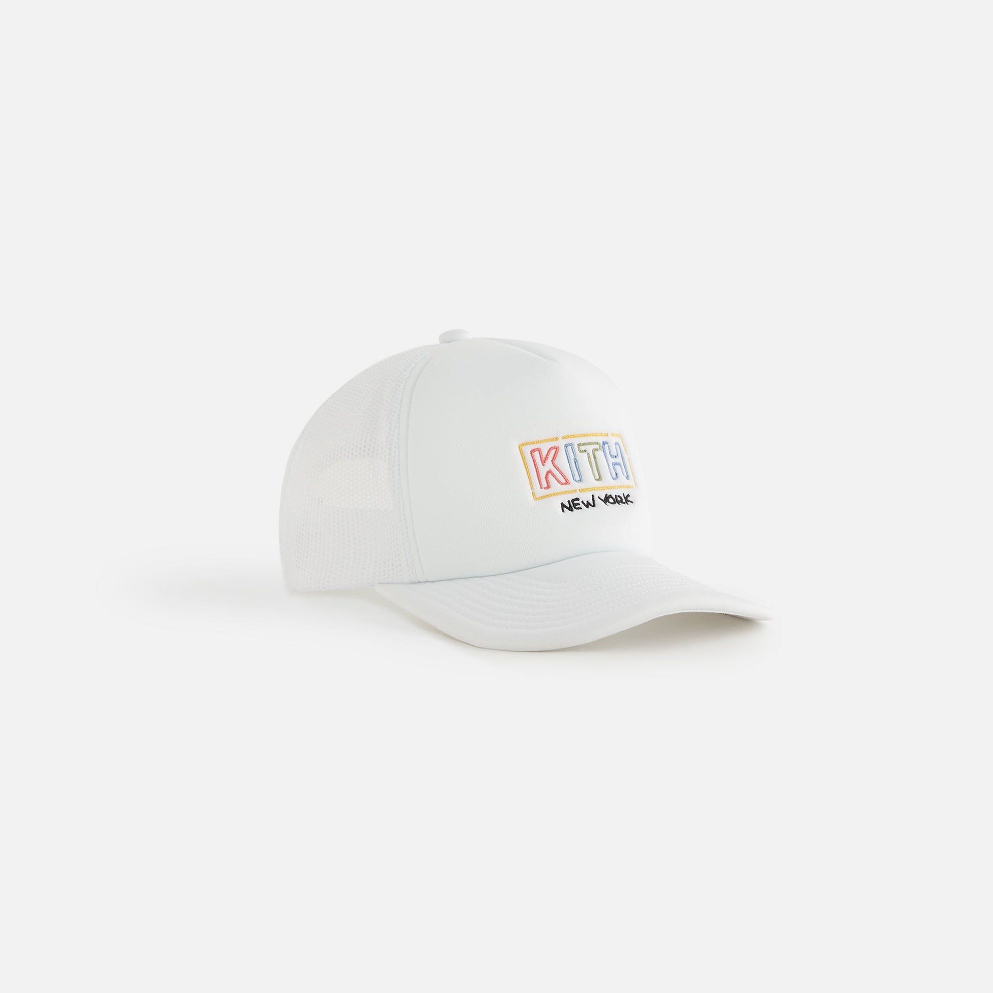 Kids Kith Kith Kids New York Classic Logo Trucker Cap - White