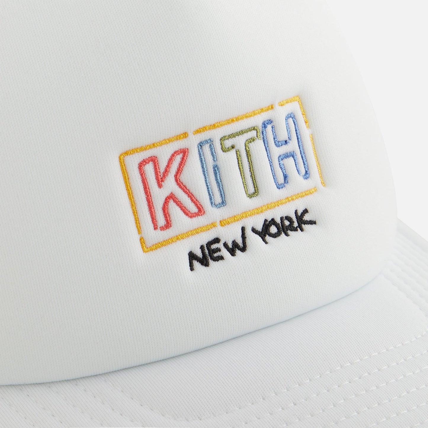 Kids Kith Kith Kids New York Classic Logo Trucker Cap - White