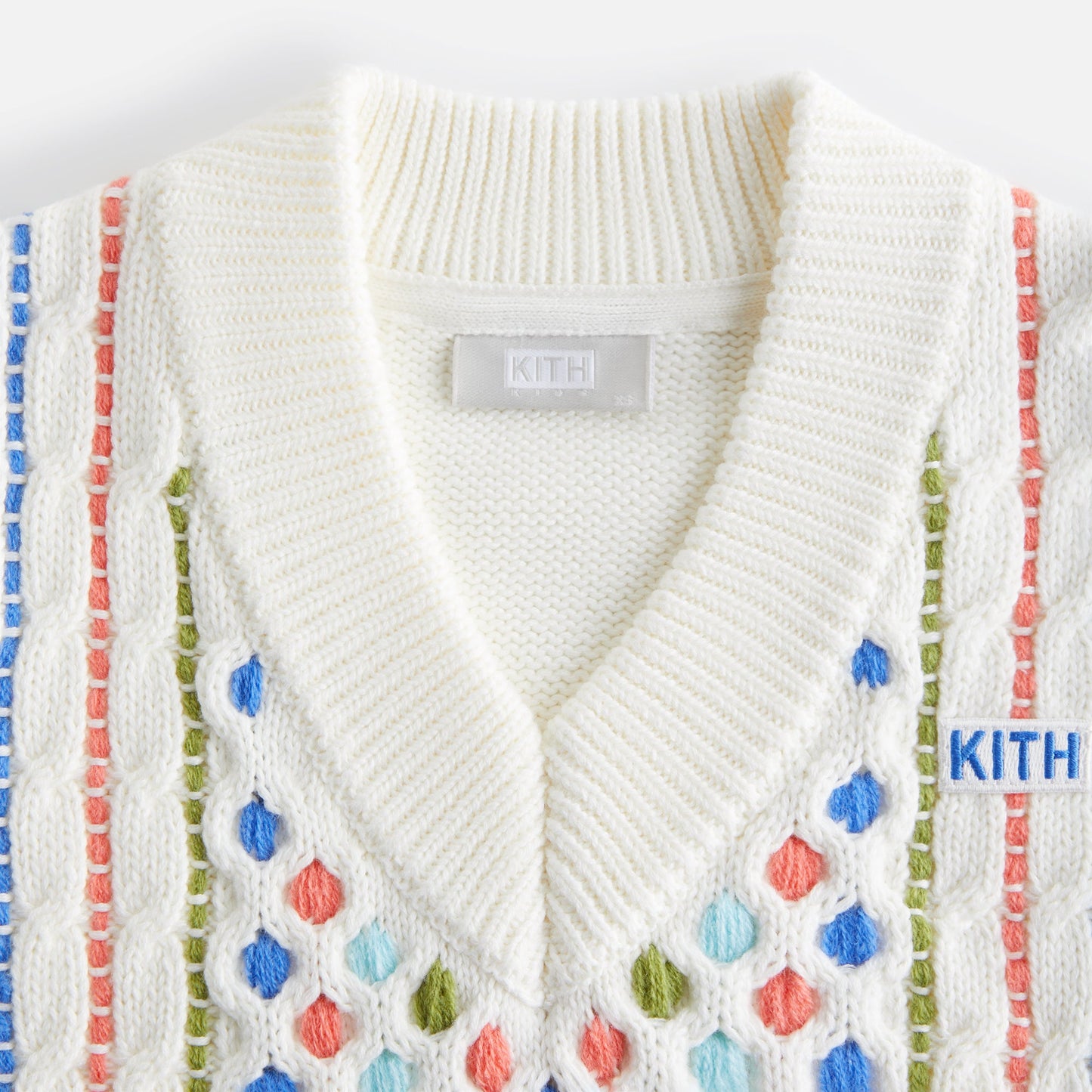 Kids Kith Kith Kids Novelty Cable Knit Vest - Sandrift