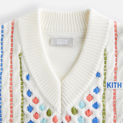 Kids Kith Kith Kids Novelty Cable Knit Vest - Sandrift