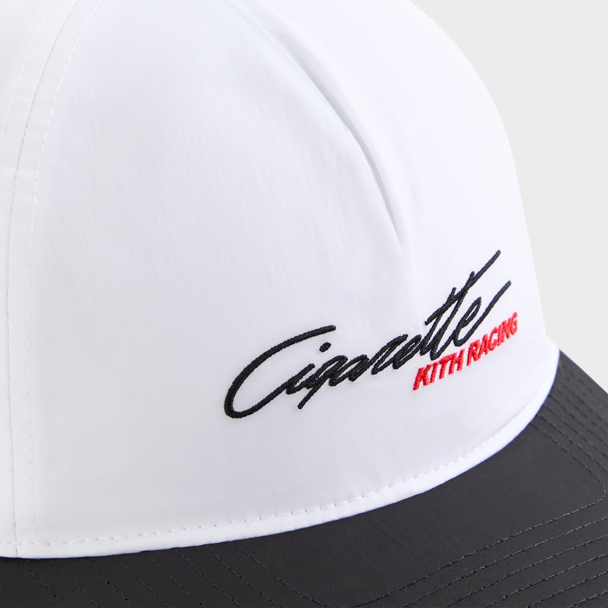 Men Kith Kith for Cigarette Wrinkle Nylon Bay Low Pinch Crown Snapback - White