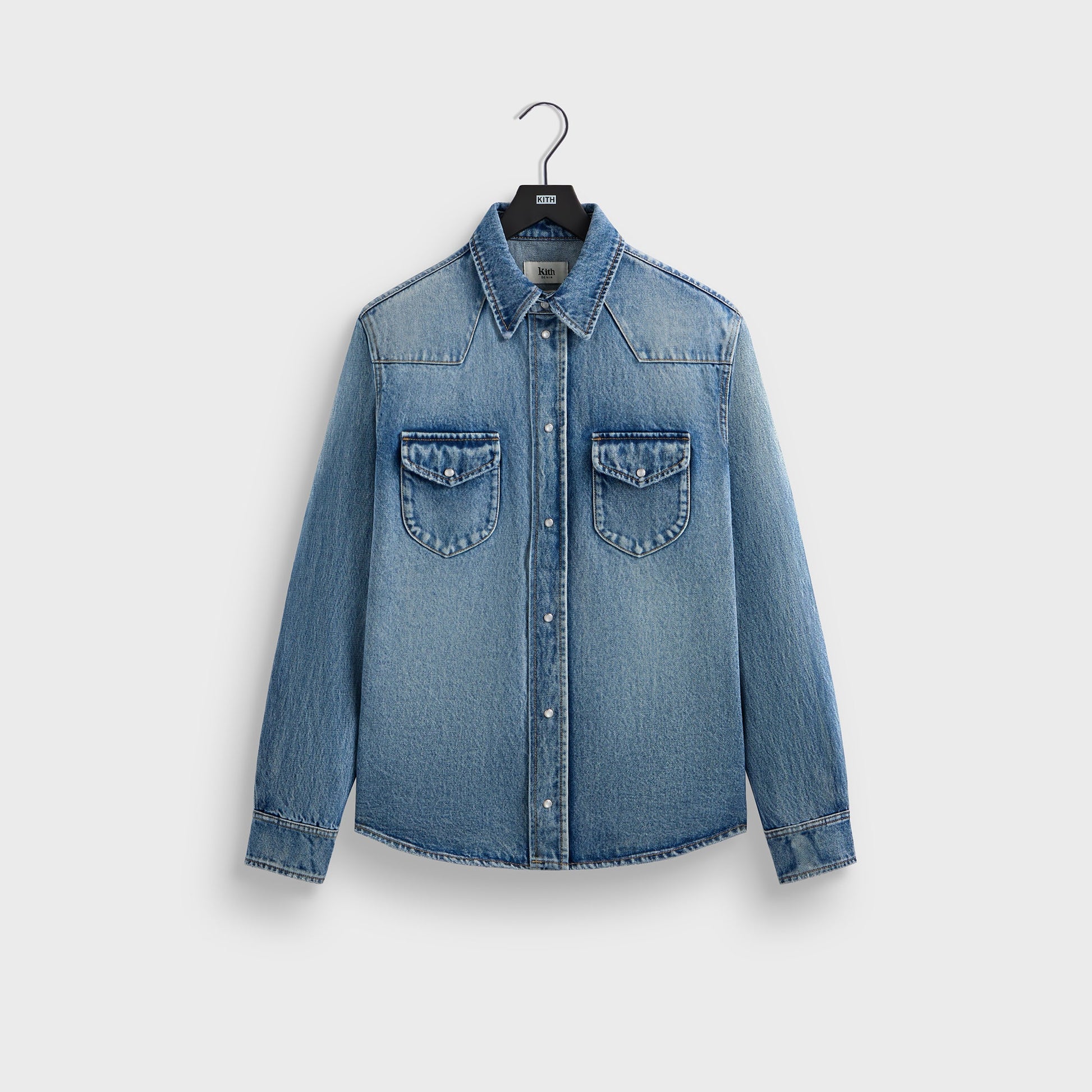 Men Kith Kith Webster Denim Shirt - Medium Indigo