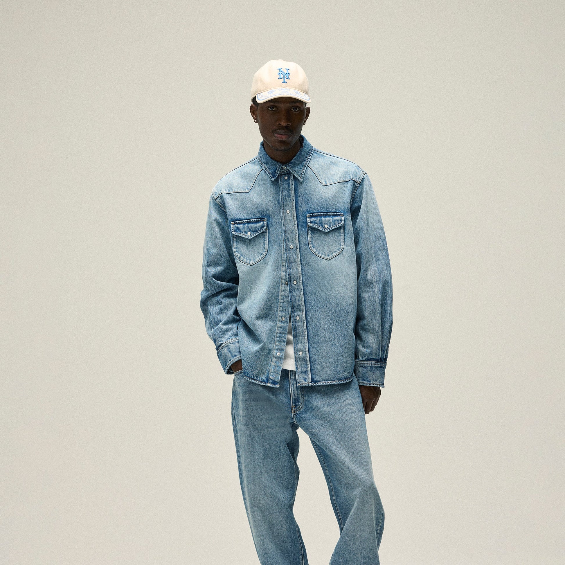 Men Kith Kith Webster Denim Shirt - Medium Indigo