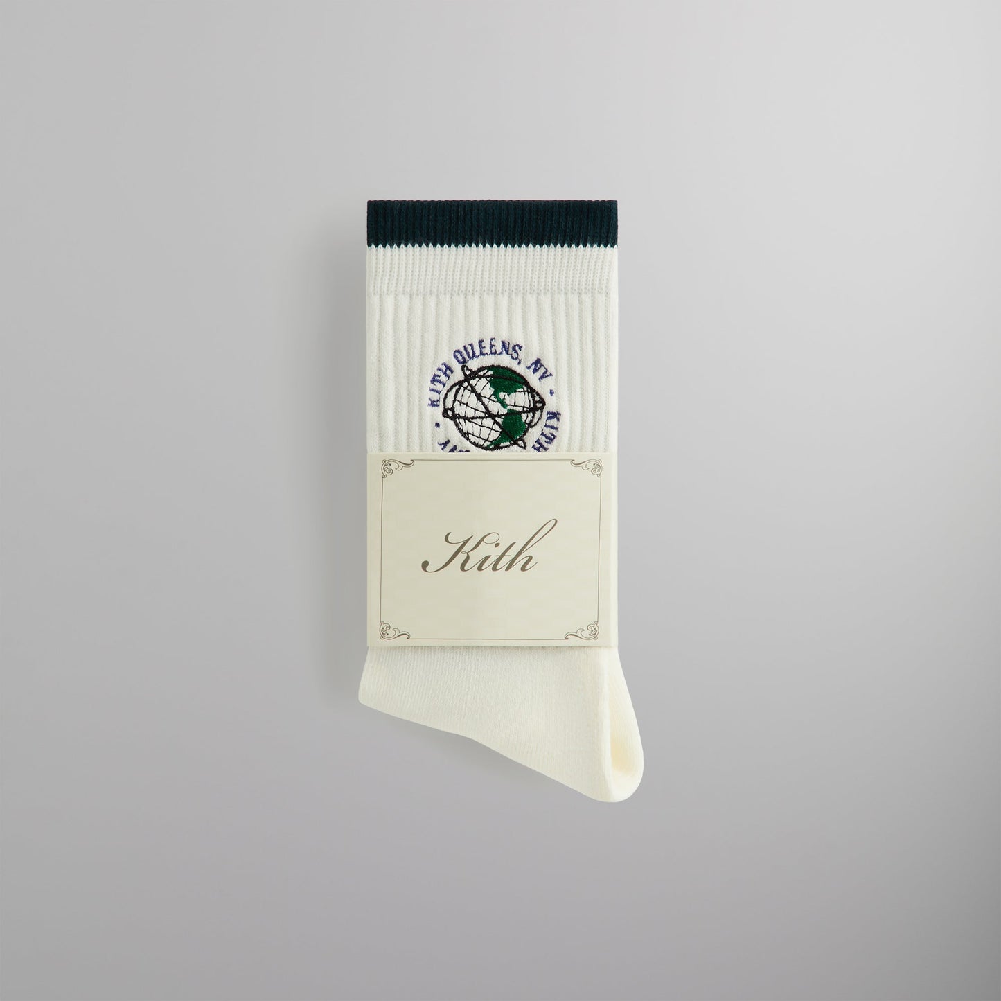 Men Kith Kith Embroidered Globe Crew Sock - Silk