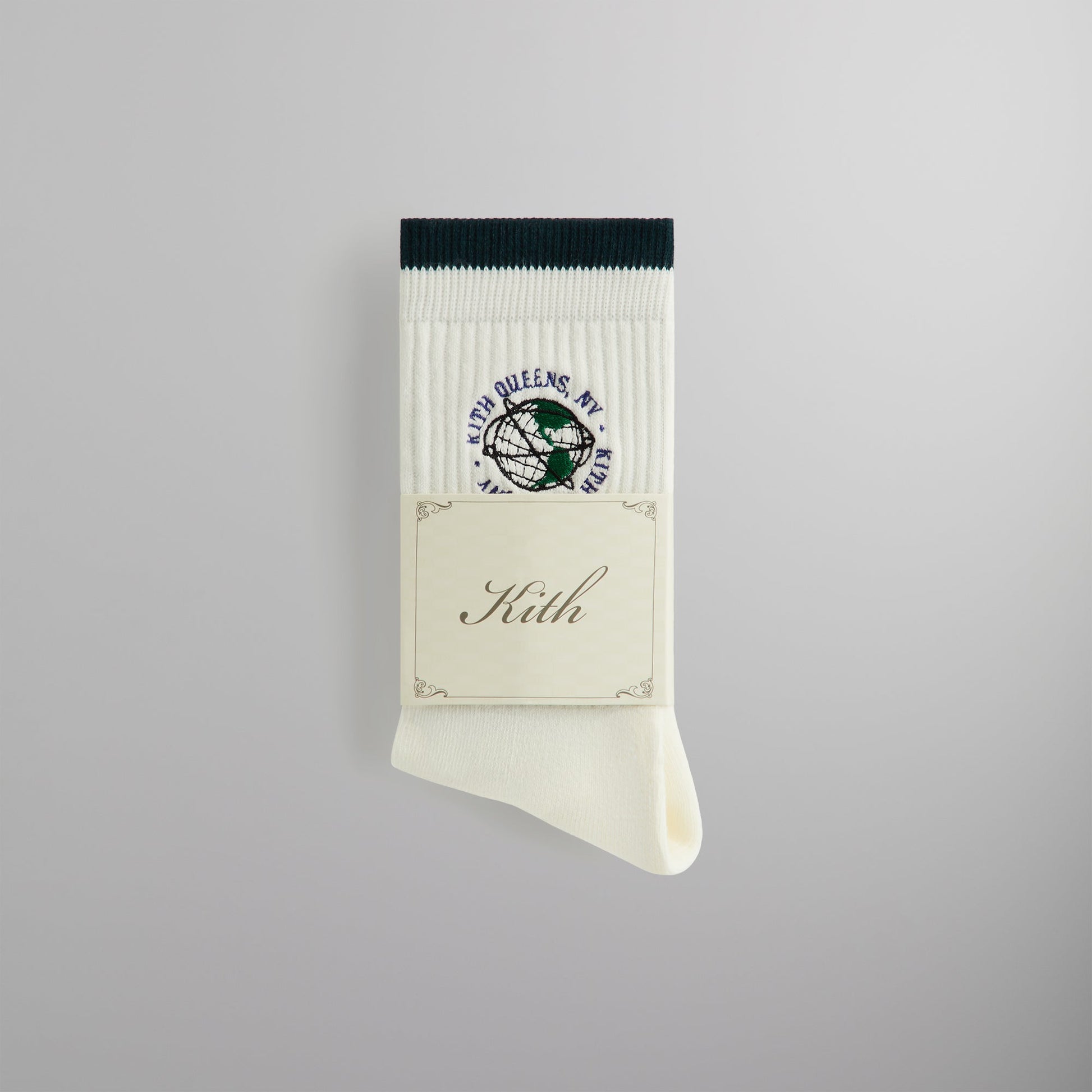 Men Kith Kith Embroidered Globe Crew Sock - Silk