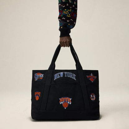 Men Kith Kith for the New York Knicks All Over Embroidered Canvas Tote - Black