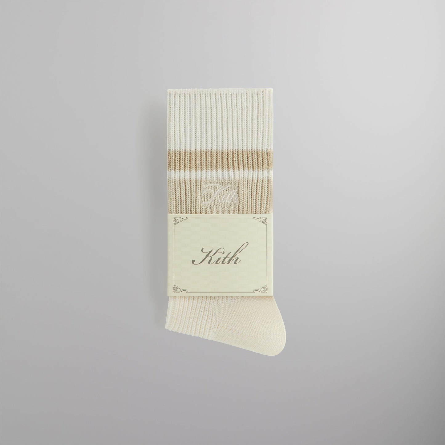 Men Kith Kith Calf Stripe Relaxed Crew Sock - Silk