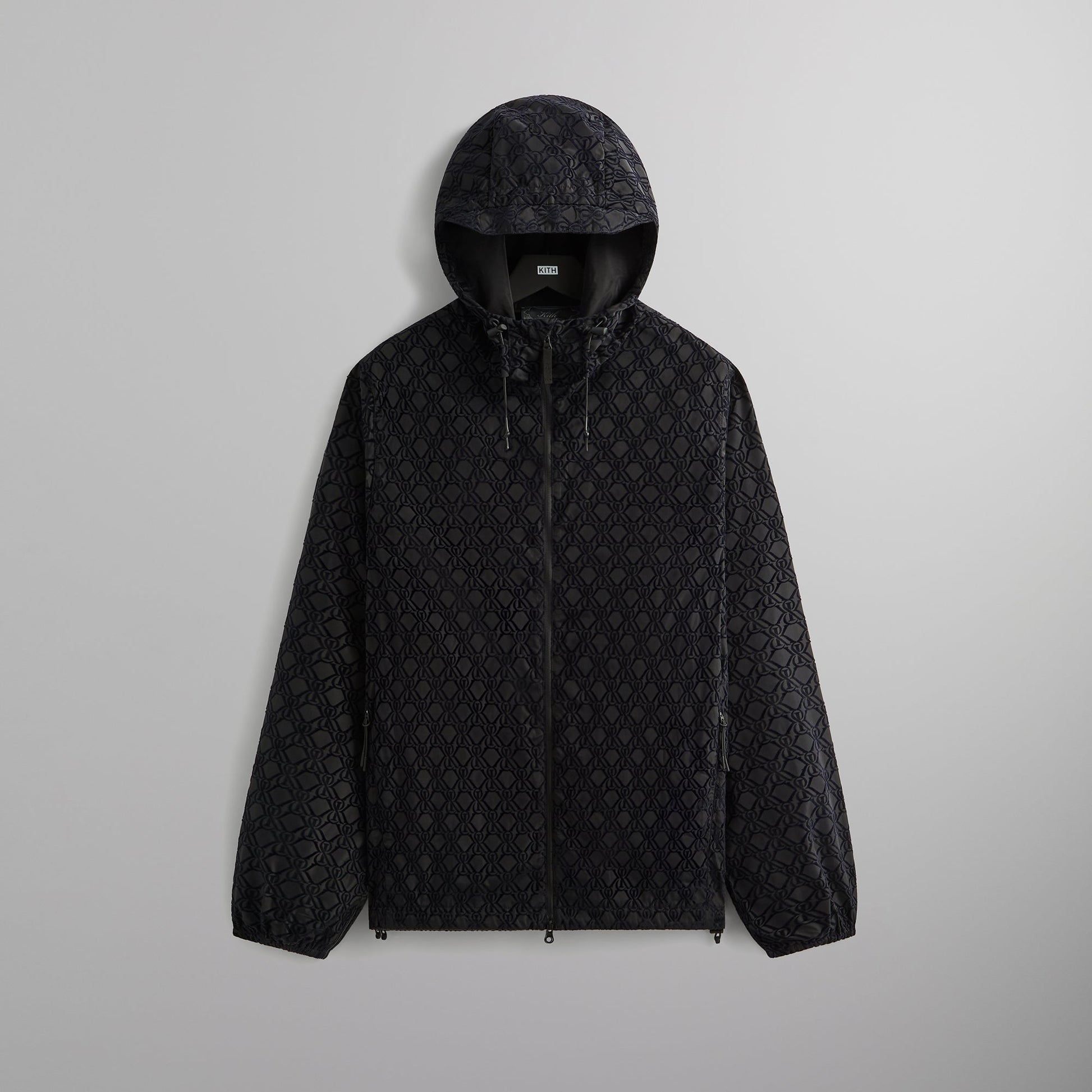 Men Kith Kith Flocked Crest Damien Windbreaker - Black