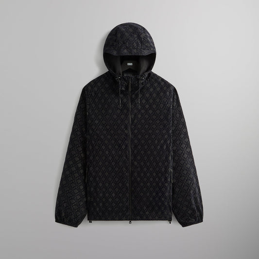 Men Kith Kith Flocked Crest Damien Windbreaker - Black