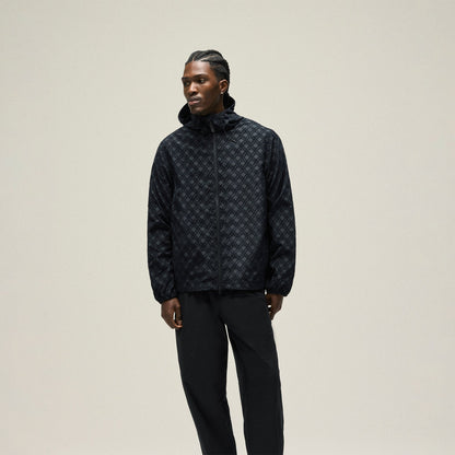 Men Kith Kith Flocked Crest Damien Windbreaker - Black