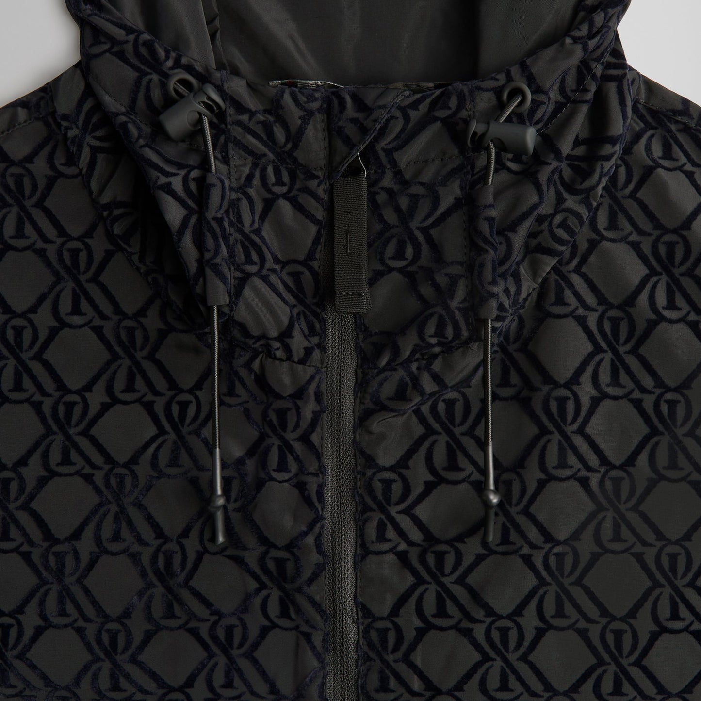 Men Kith Kith Flocked Crest Damien Windbreaker - Black