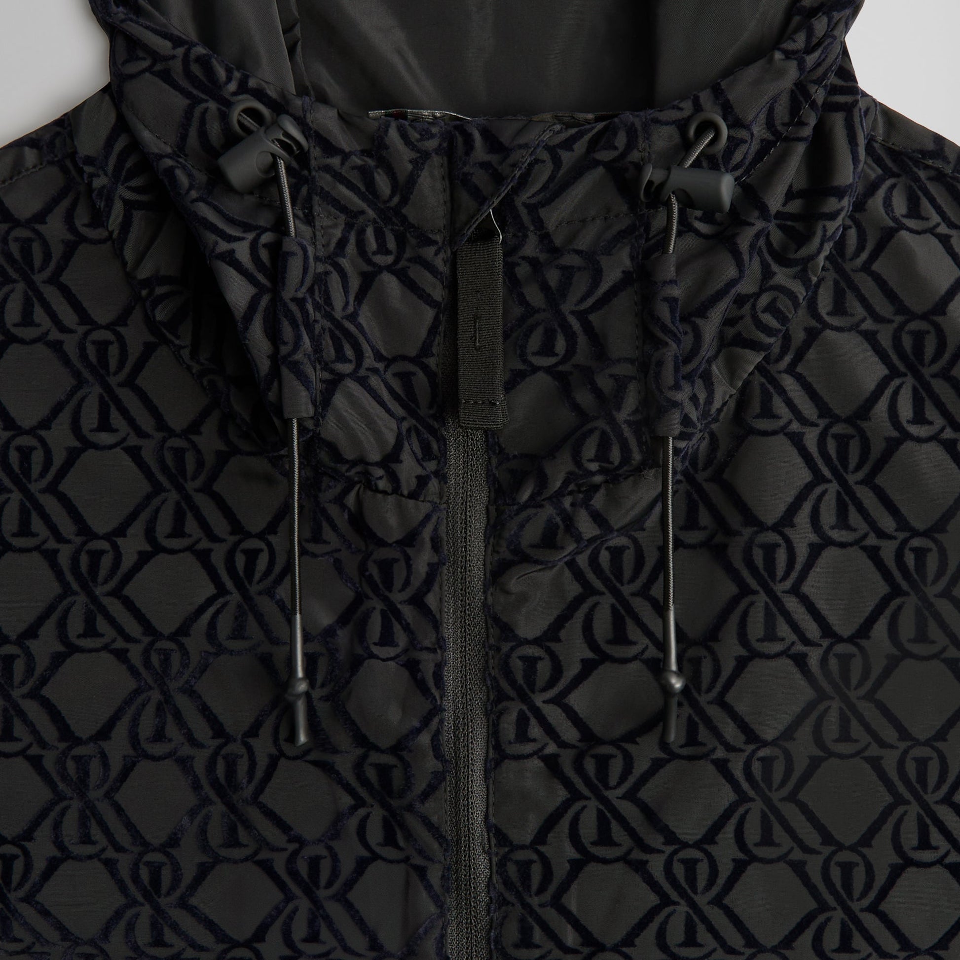 Men Kith Kith Flocked Crest Damien Windbreaker - Black