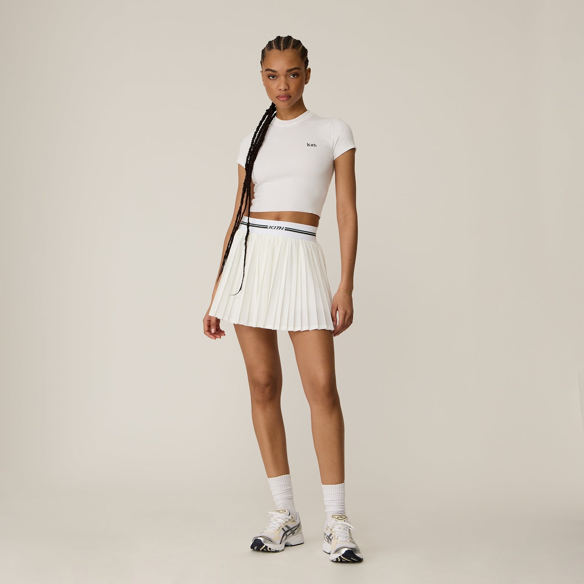 Women Kith Kith Women Amaya II Pleated Skirt - White