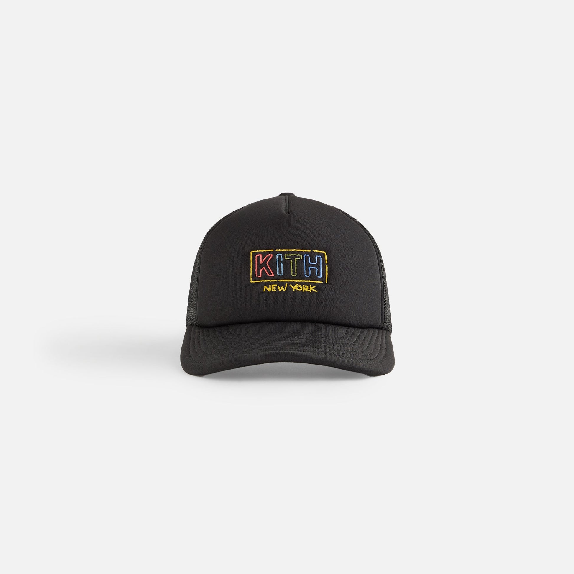 Kids Kith Kith Kids New York Classic Logo Trucker Cap - Black