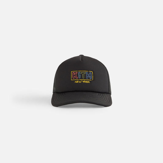 Kids Kith Kith Kids New York Classic Logo Trucker Cap - Black