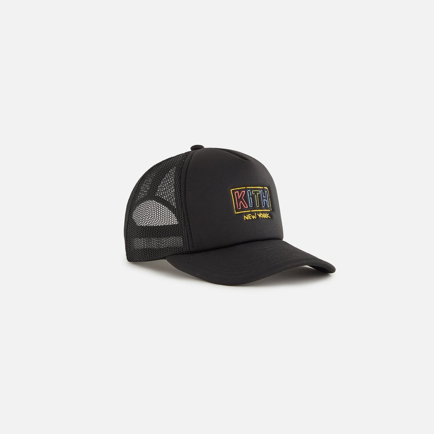 Kids Kith Kith Kids New York Classic Logo Trucker Cap - Black
