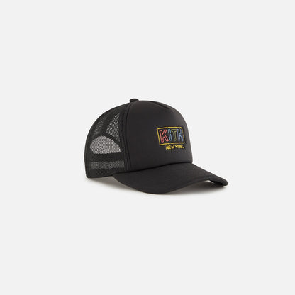 Kids Kith Kith Kids New York Classic Logo Trucker Cap - Black