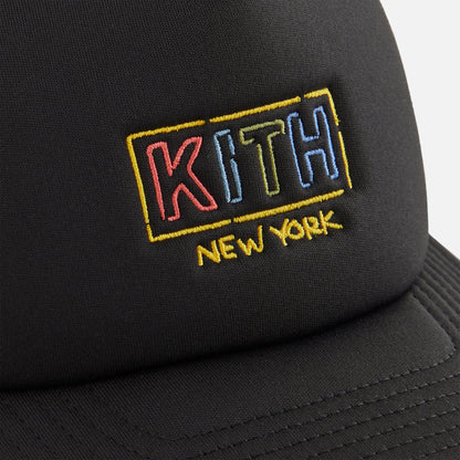 Kids Kith Kith Kids New York Classic Logo Trucker Cap - Black