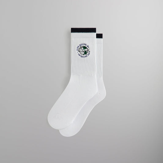 Men Kith Kith Embroidered Globe Crew Sock - White