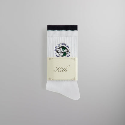 Men Kith Kith Embroidered Globe Crew Sock - White
