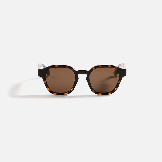 Men Kith Gucci Round Sunglasses - Havana
